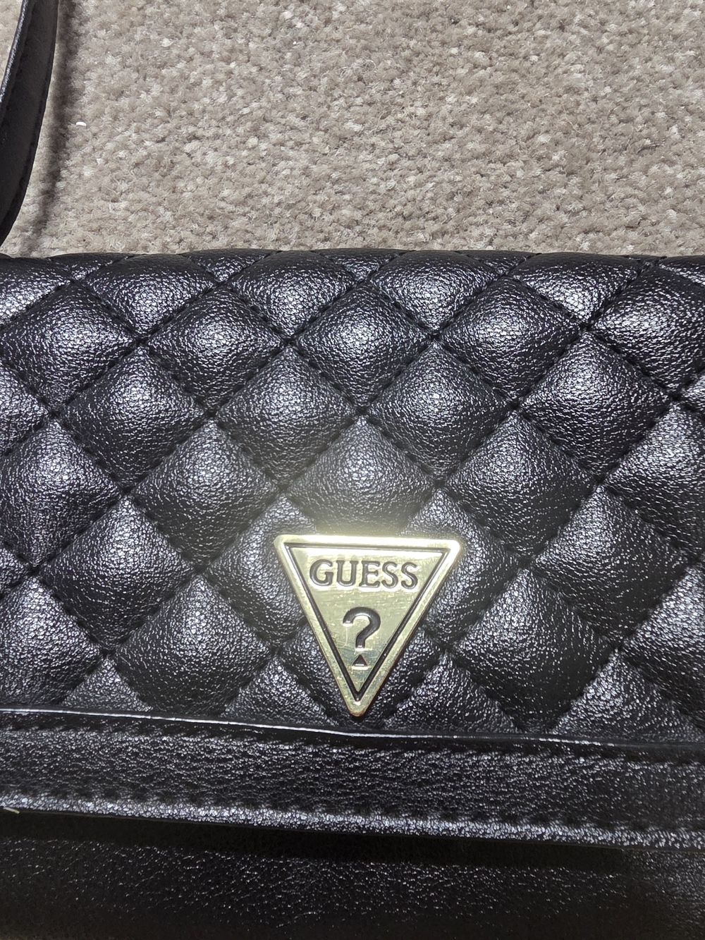 GUESS Black Quilted Crossbody Bag - Picture 3 of 6